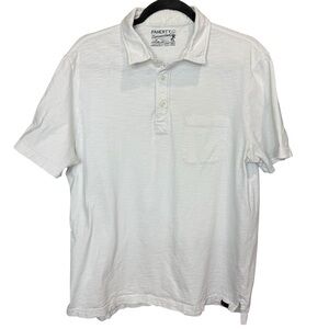 Faherty Sunwashed Organic Cotton Polo in white size large